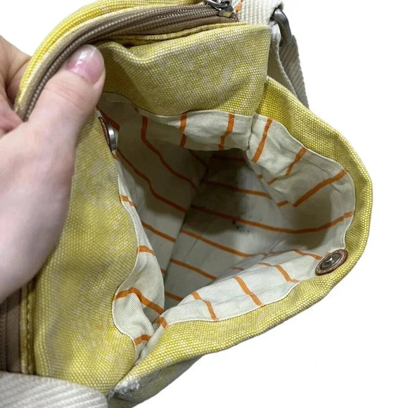 Fossil Yellow Canvas Messenger Bag - Picture 10 of 12